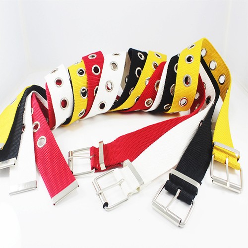 Fashion Women Men Hollow Belt Nylon Canvas Waistband Casual Jeans Waist belts