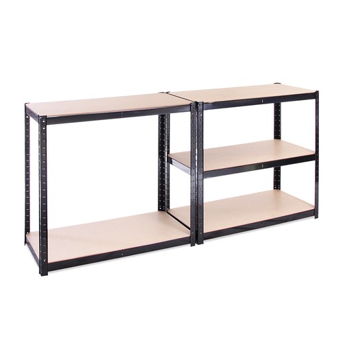 3 Bay Steel 180cm x 90cm 5 Tier Garage Shed Storage Shelving Units Workbench