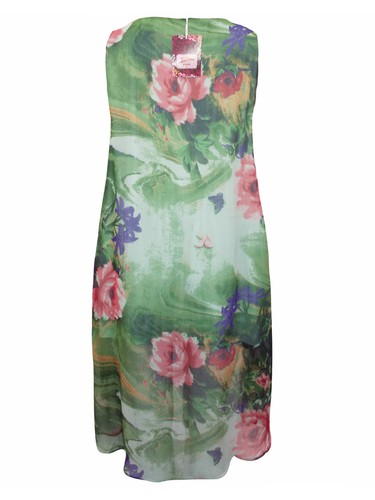 NEW ex Joe Browns GREEN MULTI Romantic Floral Longline Tunic size 12 16 18 20 24
