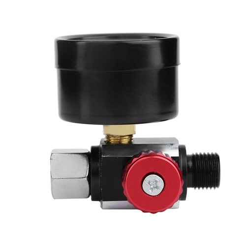 1//4/" Mini Air Regulator Valve Tool Tail Pressure Gauge w// Gauges Relief