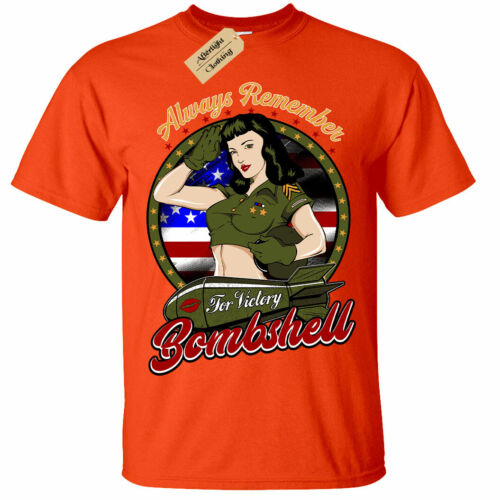 Always Remember American Bombshell T-Shirt usa pinup mens
