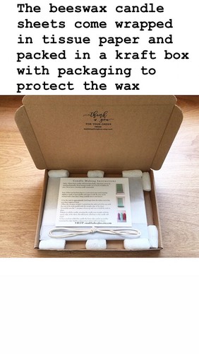 Instruction Wick Coloured Wax 10 Beeswax sheets Beeswax Candle Making Kit