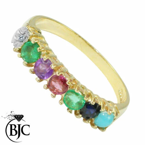 Anelli di lusso multicolore in oro giallo zaffiro