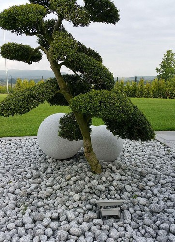 20 cm Ø IP65 Granit-Optik Gartenkugel Kugel Garten Dekoration /& E27 LED TG200GB
