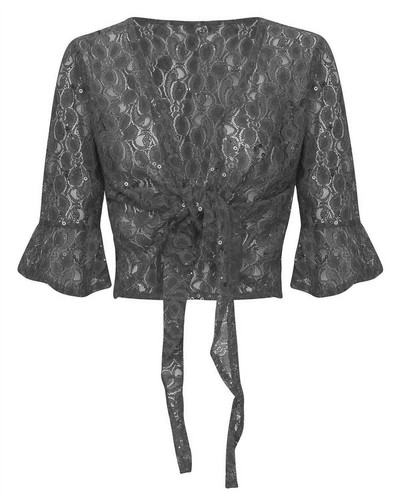 New Womens Ladies Floral Sequin Bolero Shiny Shrug Plus Size 12-26