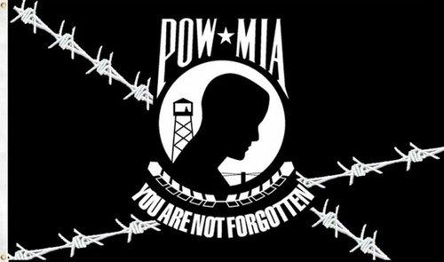 POW MIA Barbwire Flag 3x5 ft Prisoner of War Vietnam Vet YOU ARE NOT FORGOTTEN
