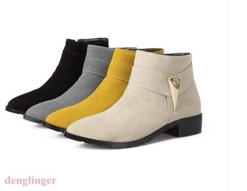 Womens Pointy Toe Ankle Boots Zipper Casual Shoes Faux Suede Pointed Toe Pull On