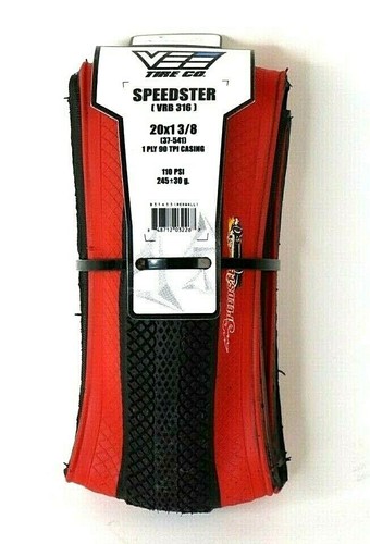 Vee Rubber Speedster 20x1-3//8 Folding BMX Bicycle Tire 90tpi
