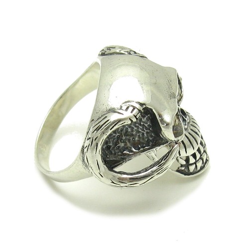 STERLING SILVER BIKER RING SOLID 925 DEVIL SKULL R001563 EMPRESS