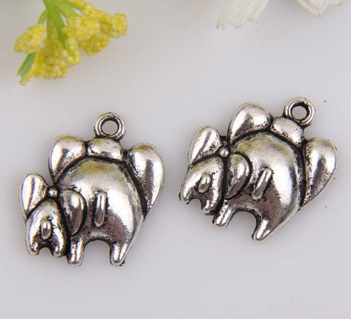 20pcs zinc alloy Elephant pendant 17x15mm 1A467