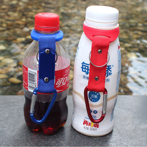 Water Bottle Holder Hook Belt Clip Buckle with Keyring Hiking Carabiner LH