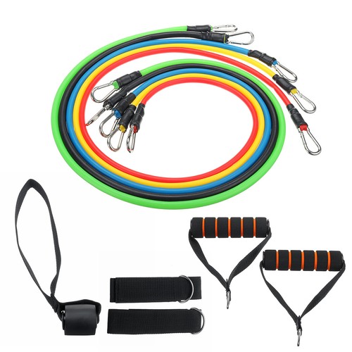 11Pcs Yoga Pilates Resistance Band Set Abs Exercise Training