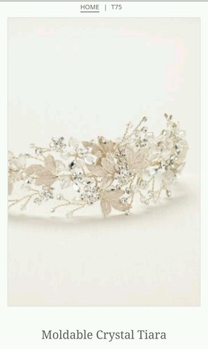 Champagne T75 David/'s Bridal Moldable Crystal Tiara $199