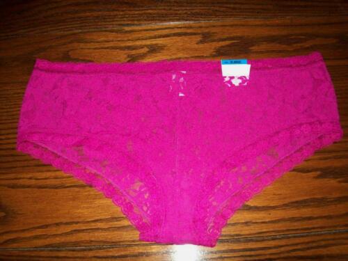 NWT MORGAN TAYLOR STRETCH LACE HIPSTER PANTIES 31246 RASPBERRY ROSE PINK S 