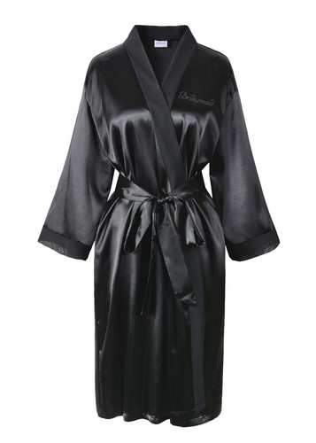 CRYSTAL Bridesmaid Satin Wedding day Bathrobe Kimono Dressing gown