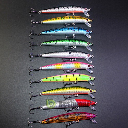 New Lot 10pcs Kinds of Fishing Lures Crankbaits Hooks Minnow Baits Tackle Crank