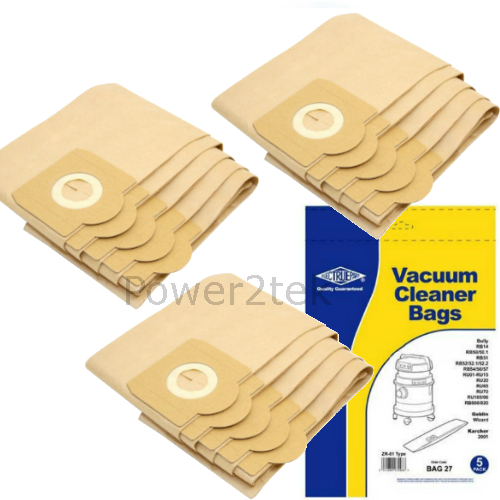 15 x ZR81 Dust Bags for Aquavac Boxer 20 Extra 300 Extra 302 Vacuum Cleaner