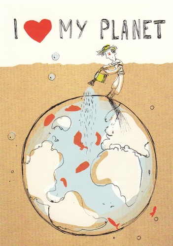 I love my Planet Balandras Kunstpostkarte