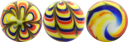 1/" HAND MADE RAZZAMATAZZ MARBLES 1 x 25mm NEW