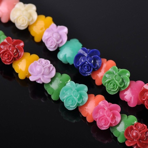 Aléatoire 15 mm de résine synthétique Pivoine Loose Beads Flower Jewelry Making 10//20pcs