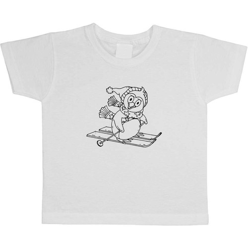 Kid/'s Cotton T-Shirts /'Skiing Penguin/' Children/'s TS012642