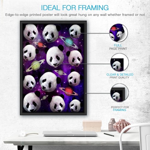 Panda Face Space Matte//Glossy PosterWellcoda