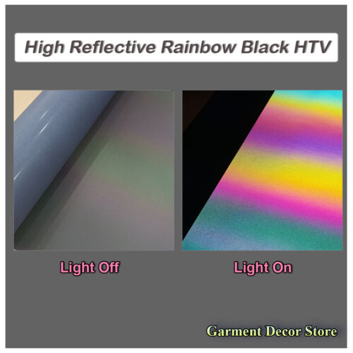 Heat Press Vinyl 12/" Wide colors Reflective Heat Transfer HTV T-Shirt Iron On