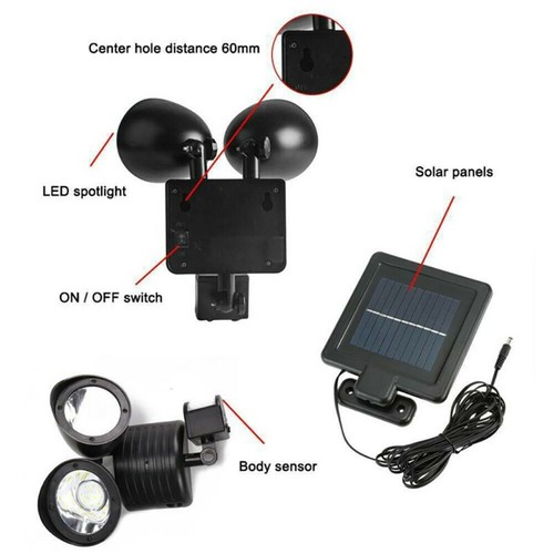 22 LED Solar Spot Light Security Detector Motion Sensor Outdoor Floodlight Lamp