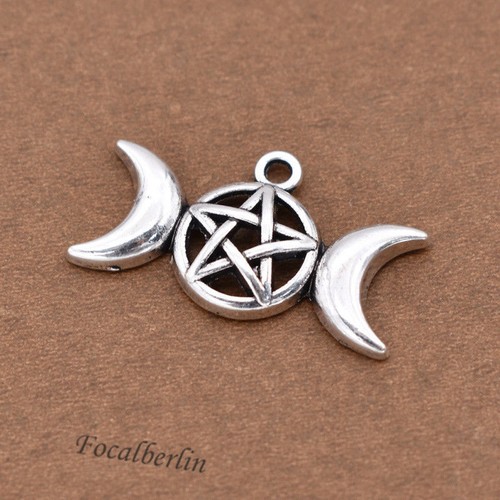Halskette Gott Vintage Mond Stern Anhänger Geschenk DIY Silber Modeschmuck Neu