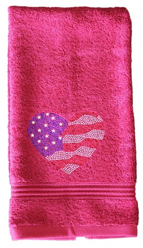 4th of July Rhinestone Towel