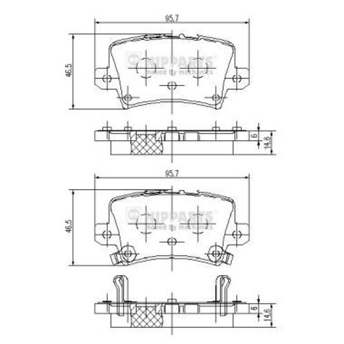 NIPPARTS Plaquettes De Freins Bremsbelagsatz plaquettes de frein arrière j3614018