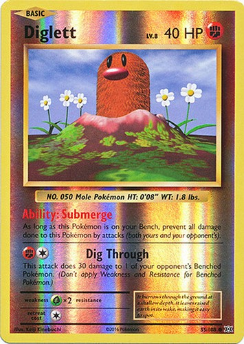 Diglett Common Reverse Holo Pokemon Card XY12 Evolutions 55//108