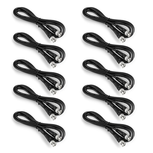 10x BNC Male to BNC Male RG59 75ohm Coaxial Cable For CCTV Surveillance 1.5M US