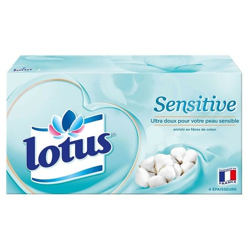 LOTUS Sensitive Mouchoirs boîte 4 épaisseurs ultra doux 80 mouchoir LOT DE 5