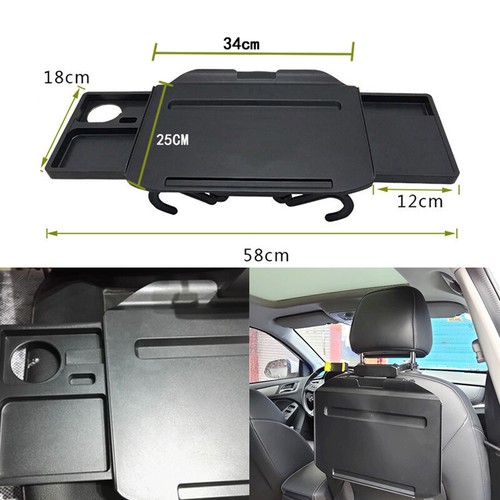 Car Adjustable Rear Seat Back Rack Cup Holder Foldable Dining Table Storage Tray