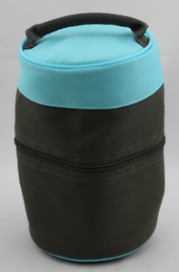 Tupperware Meal Solutions To Go Insulated Lunch Bag Aqua and Brown 8/" Tall New