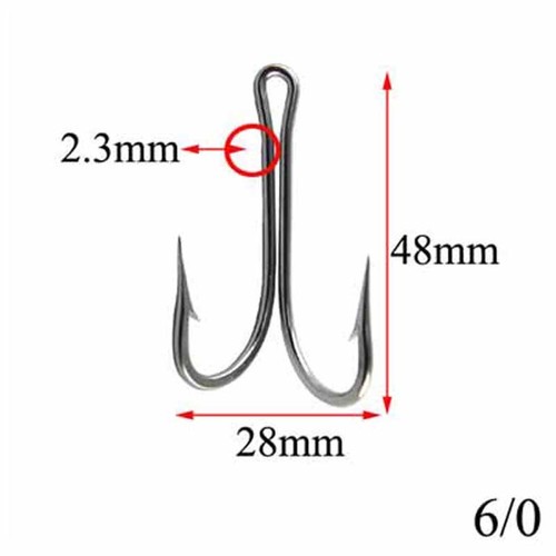 5pcs 4//0-10//0 Strong Double Hooks Saltwater Stainless Steel Frog Toad Fish Hook