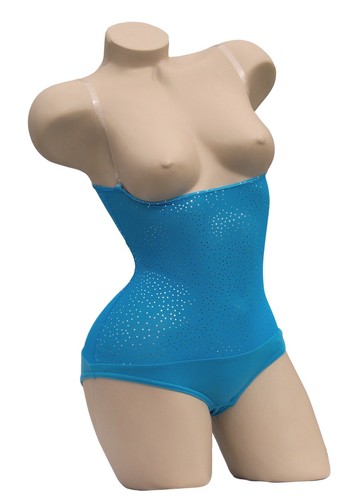 TURQUOISE SILVER SPARKLES 4 WAY SHEER STRETCH NET POWER MESH BODYSTOCKING FABRIC