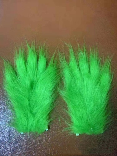 W// Red Hat Grinch Mask and Gloves Christmas Halloween Funny Cosplay Costume Prop