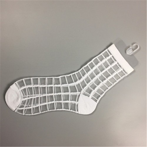 Women Mesh Glass Silk Socks Ultrathin Transparent Crystal Thin Socks Hosiery US