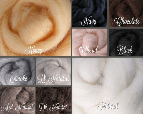 NEUTRALS Color Palette Wool Roving Fiber 2.5ozs//70 grams Felting Spinning Soap