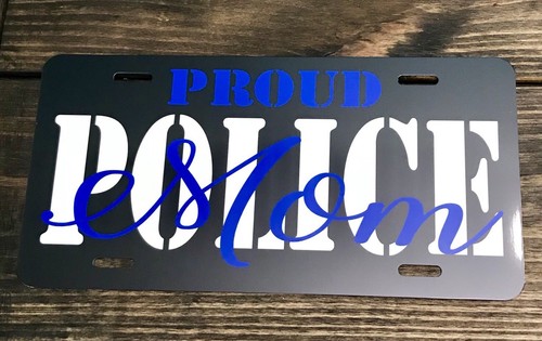 Custom Police Mom License Plate Car Tag Personalized Back The Blue Car Tag New