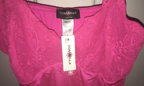 COSABELLA Lace Trenta Slip Chemise Dress SHOCKING PINK size S M L NWT Italy