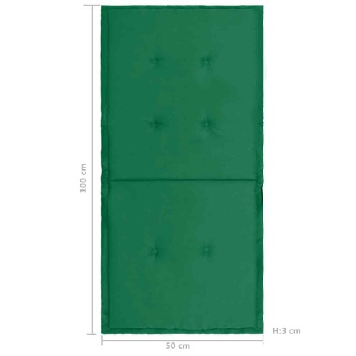 vidaXL 2x Gartenstuhl Auflage Grün Niedriglehner Stuhlauflage Sitzauflagen