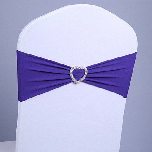 5//10//50PCS Spandex Stretch Chair Cover Band Sash Bow Wedding Party Banquet Decor