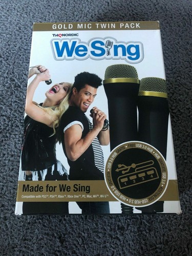 We Sing Gold Top Microphone 2-Mic Bundle Multi Format.