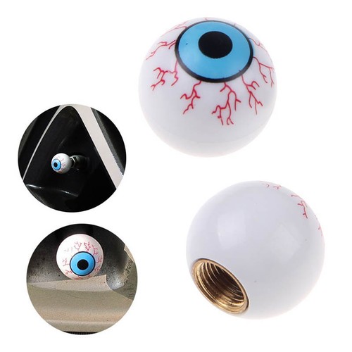 2pcs Novelty Car Bike Eye Ball Wheel Tyre Air Dust Stem Valve Covers Caps Chic