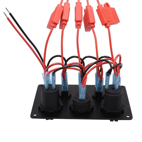 1 Stück Schwarz Kippschalter-Bedienfeld Auto Marine Boot LED 5 Gang