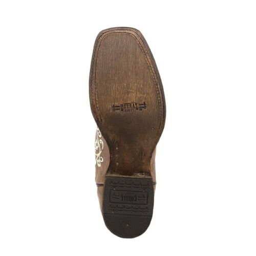 Corral Children/'s Bone Embroidered Cowhide Square Toe Boot A2980