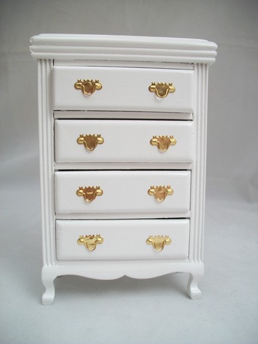 White Dresser T5672 Chest of Drawers miniature dollhouse furniture 1//12 scale